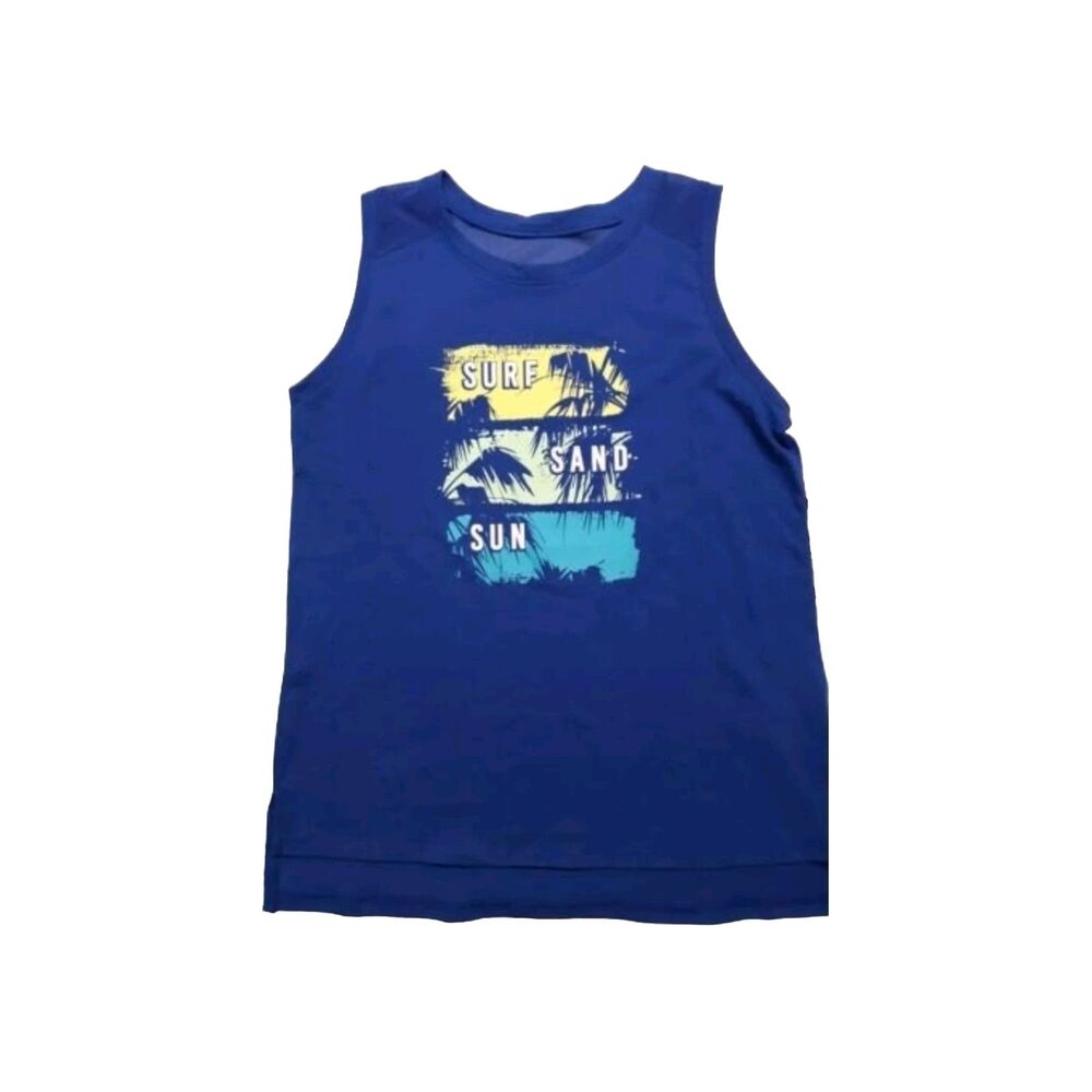 NWT Athletic Works Blue Graphic Tank Top Size L 10-12 New with Tags